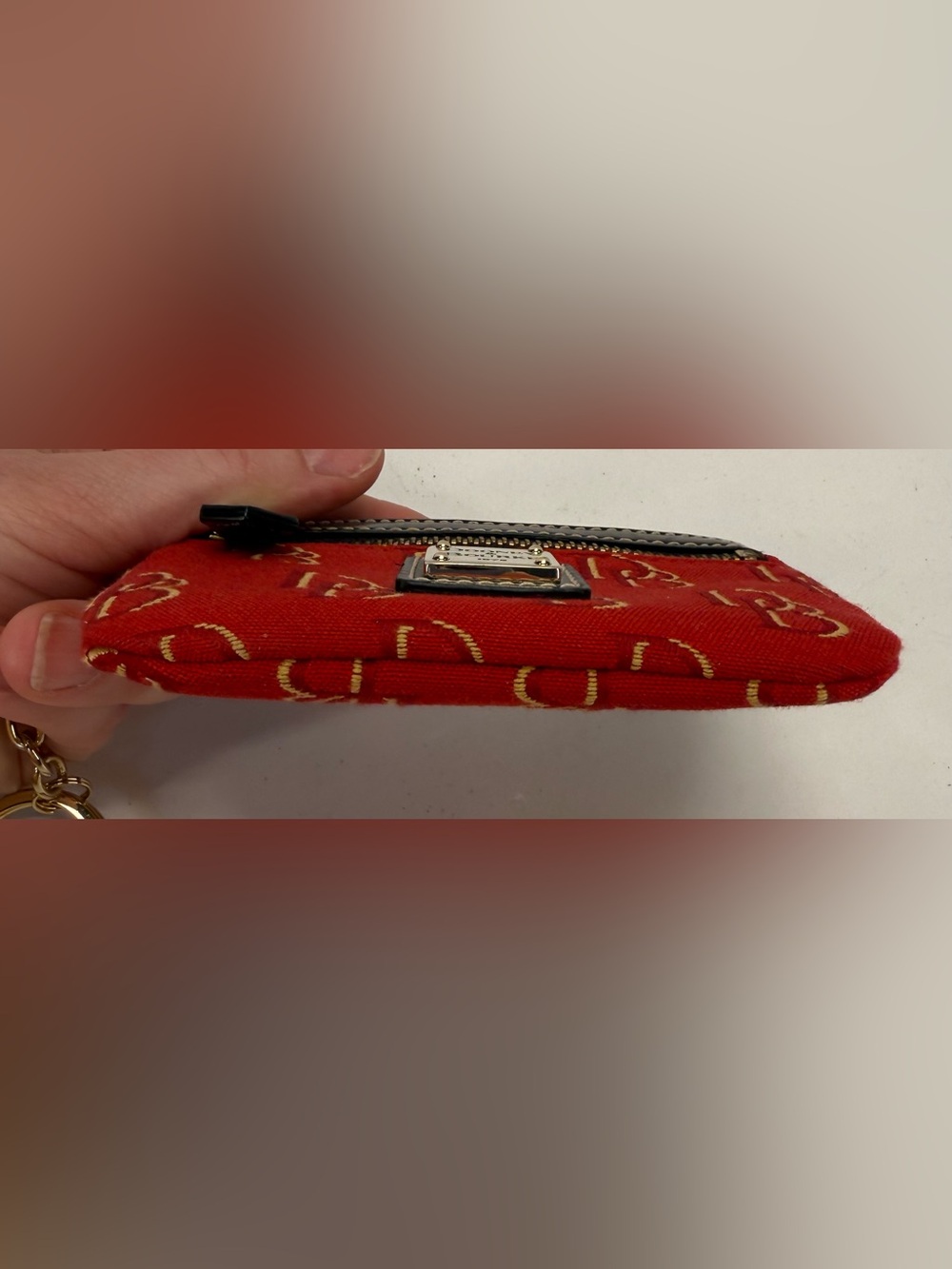 Dooney & Bourke Red Small Coin Case with Gold Hardware - Picture 5 of 11